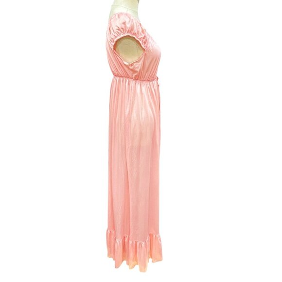 Vintage JC Penney Long Nightgown Size M Pink Empire Waist Peignoir Dreamy *READ - Picture 3 of 9